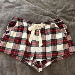 Abercrombie & Fitch Plaid Pajama Shorts - Red and White